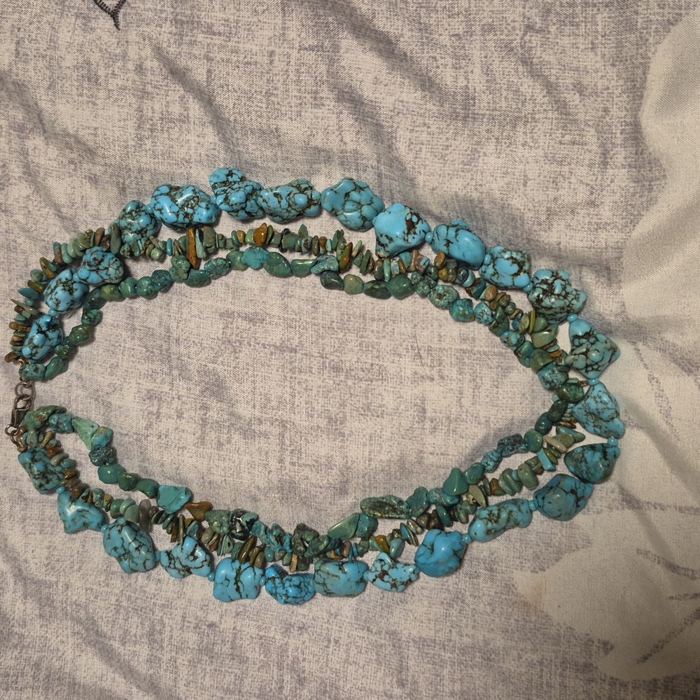 Turquoise Beaded multi strand Necklace